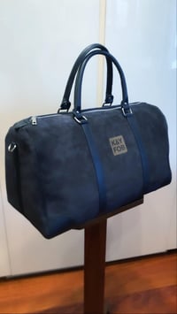 Image 2 of K&YFOB weekender bag in DARK BLUE NIGHT Suede/Leather