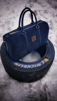 Image 1 of K&YFOB weekender bag in DARK BLUE NIGHT Suede/Leather