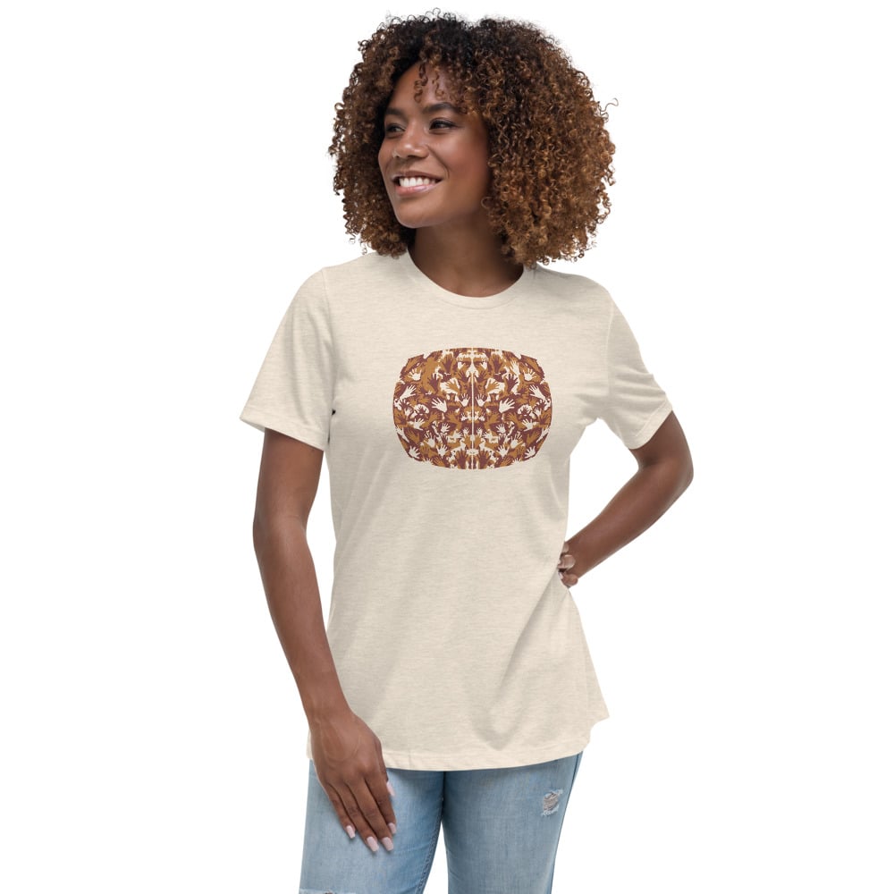 Image of "The Space Between" Bella + Canvas Women's Relaxed T-Shirt - Heather Prism Natural