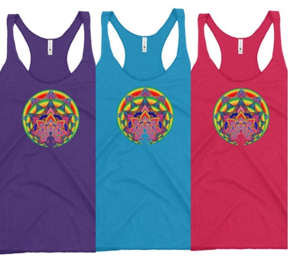 Image of "Meditate" Next Level Women's Racerback Tank (Purple or Turquoise or Pink)