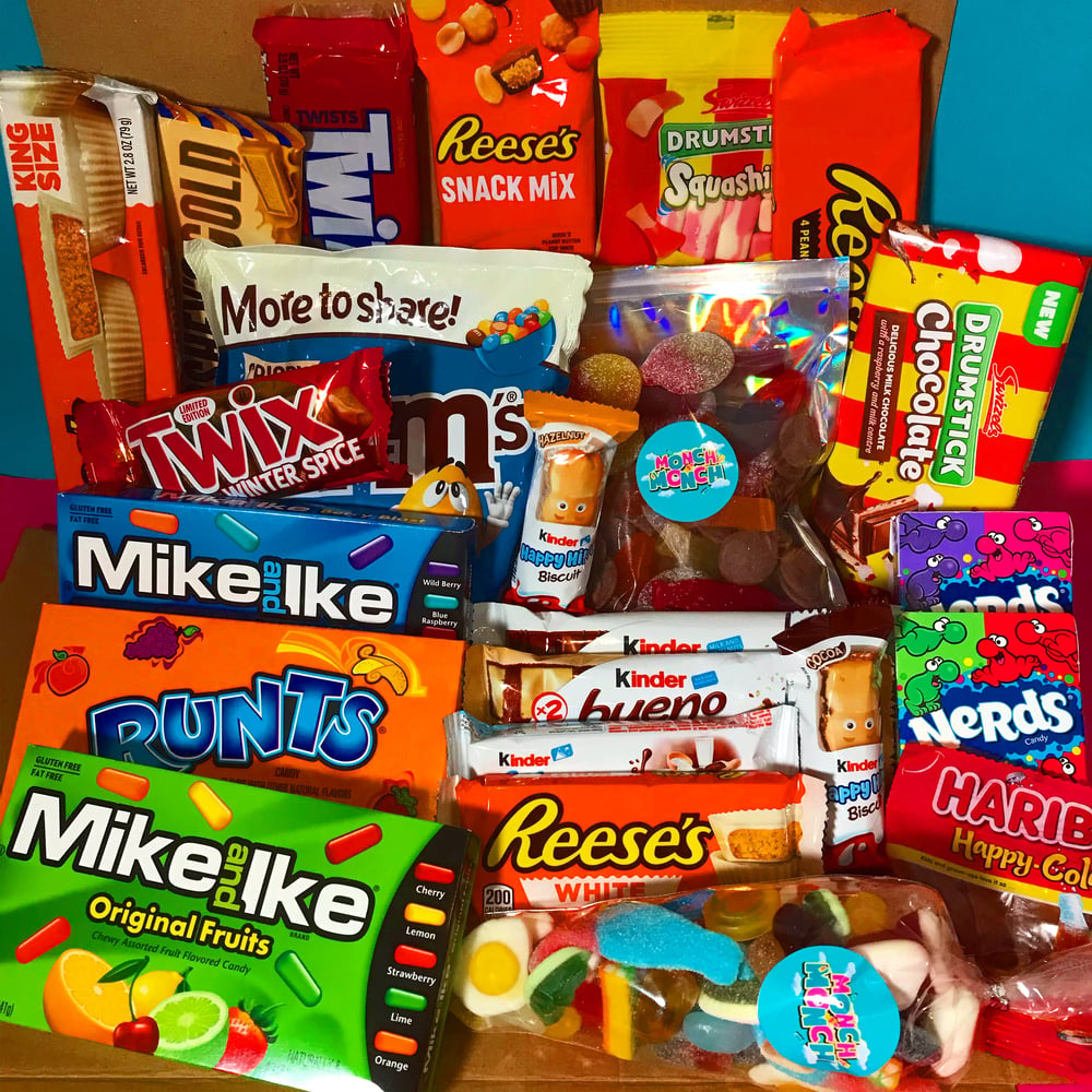 American Candy British Sweet Mega Box Hamper Monch Monch Sweets