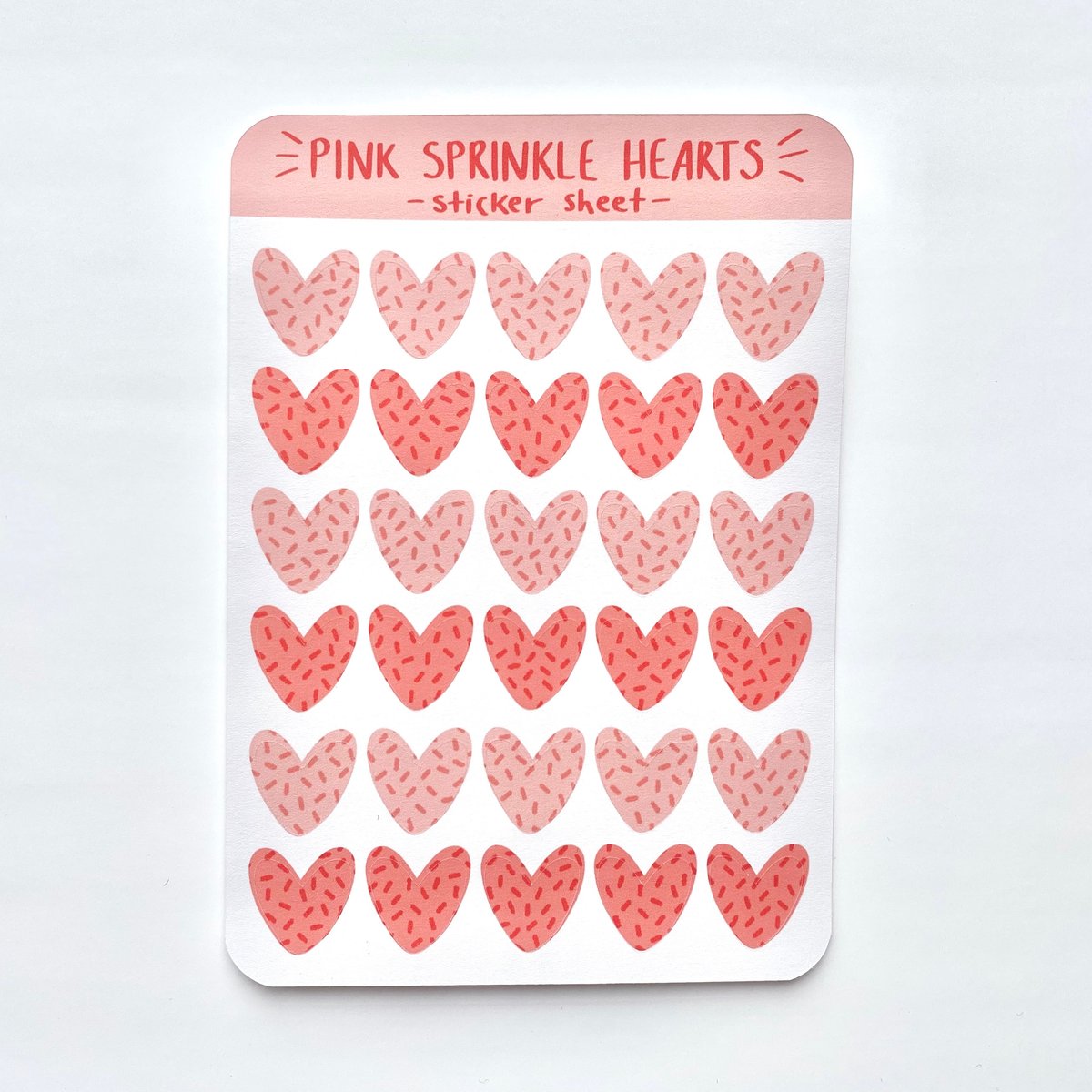 Image of Pink Sprinkle Hearts Sticker Sheet