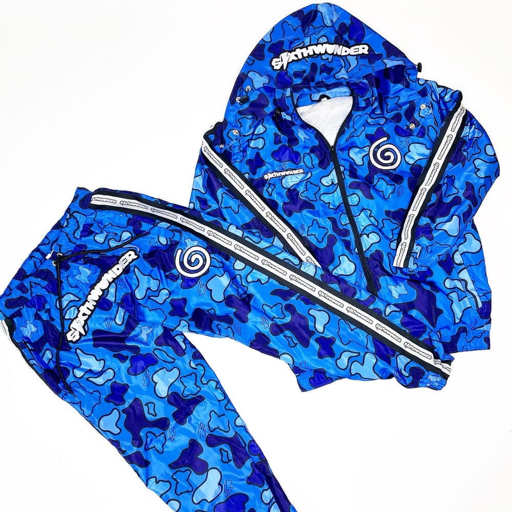 Image of Camo Windbreaker Tracksuit ( top and bottom)
