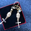 New! Virgencita & cross earrings