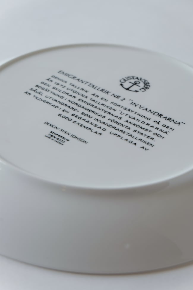 Limited Edition Gustavsberg Plate 1972 "The Immigrants"