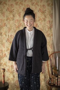 Image 1 of Hanten Jacket - Sashiko Stitch/ Black