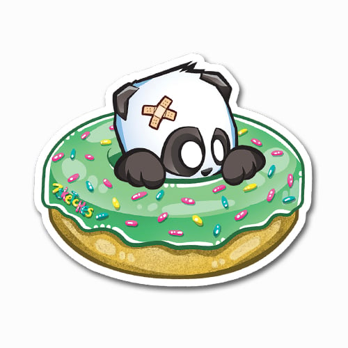 Image of Donut Panda Sticker