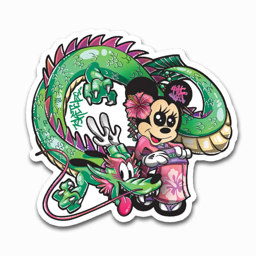 Image of Kimono Minnie + Dragon Pluto Sticker
