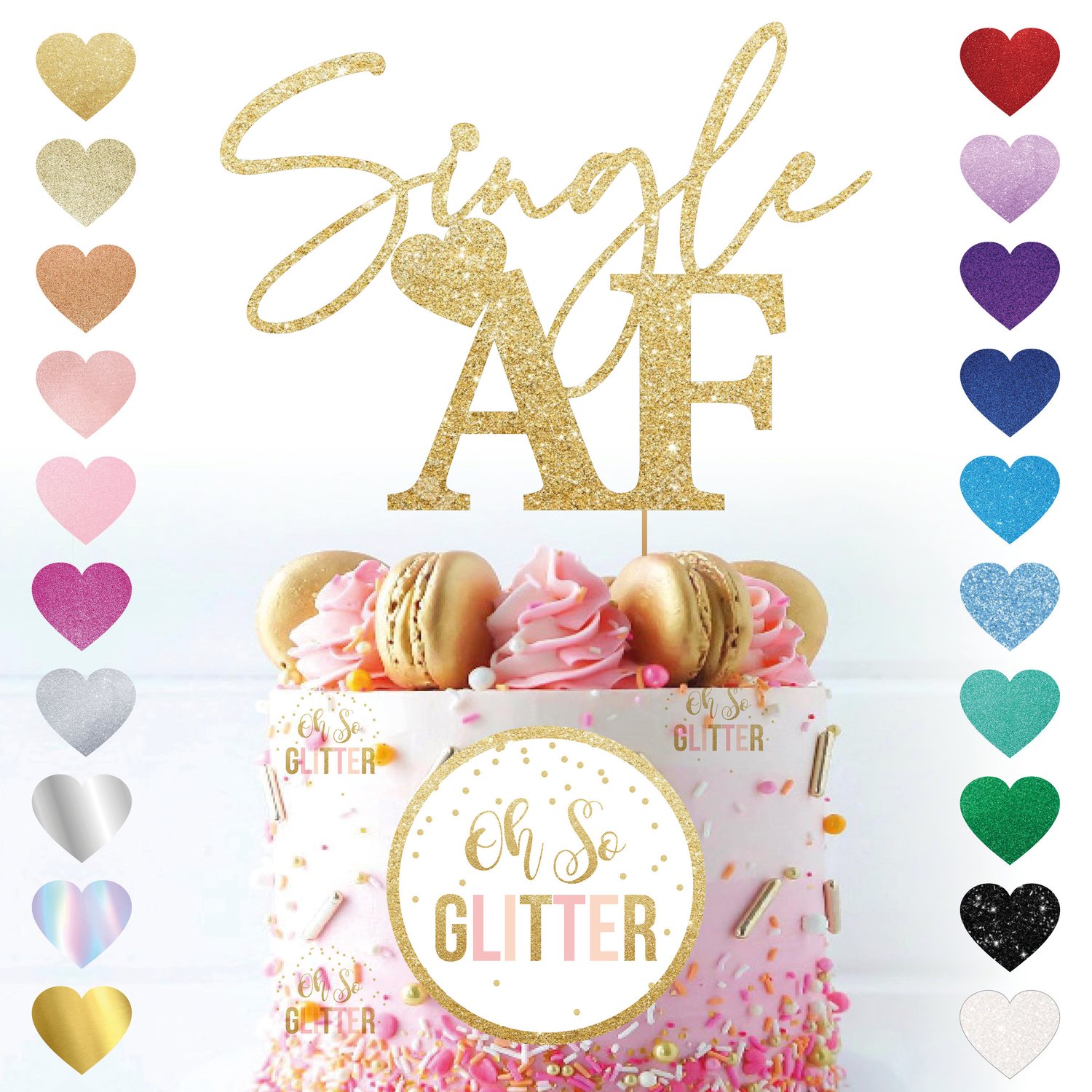 Image of Single AF Glitter Cake Topper