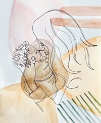 Image 2 of Watercolor Continuous Line Portrait  