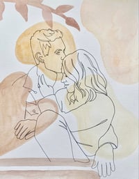 Image 3 of Watercolor Continuous Line Portrait  