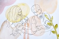 Image 4 of Watercolor Continuous Line Portrait  