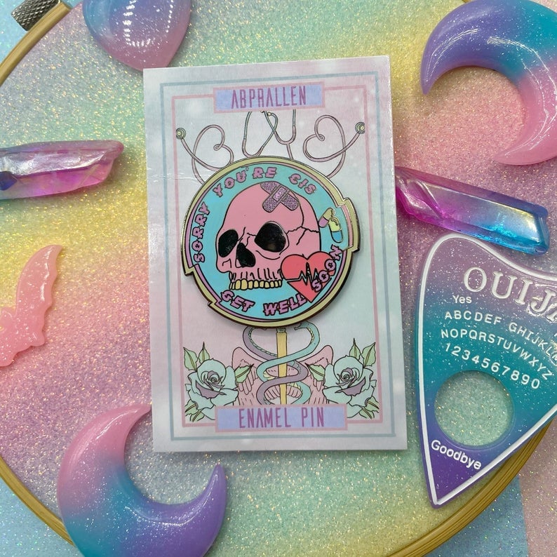 Image of Sorry You're Cis Enamel Pin