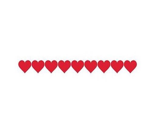 Image of Just Hearts ❤️❤️❤️9-Inch Tattoo