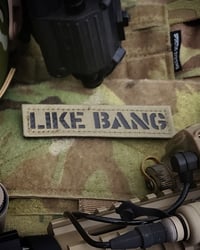 "LIKE BANG" laser cut tan 