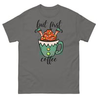 Image 3 of Elf But First Coffee tee