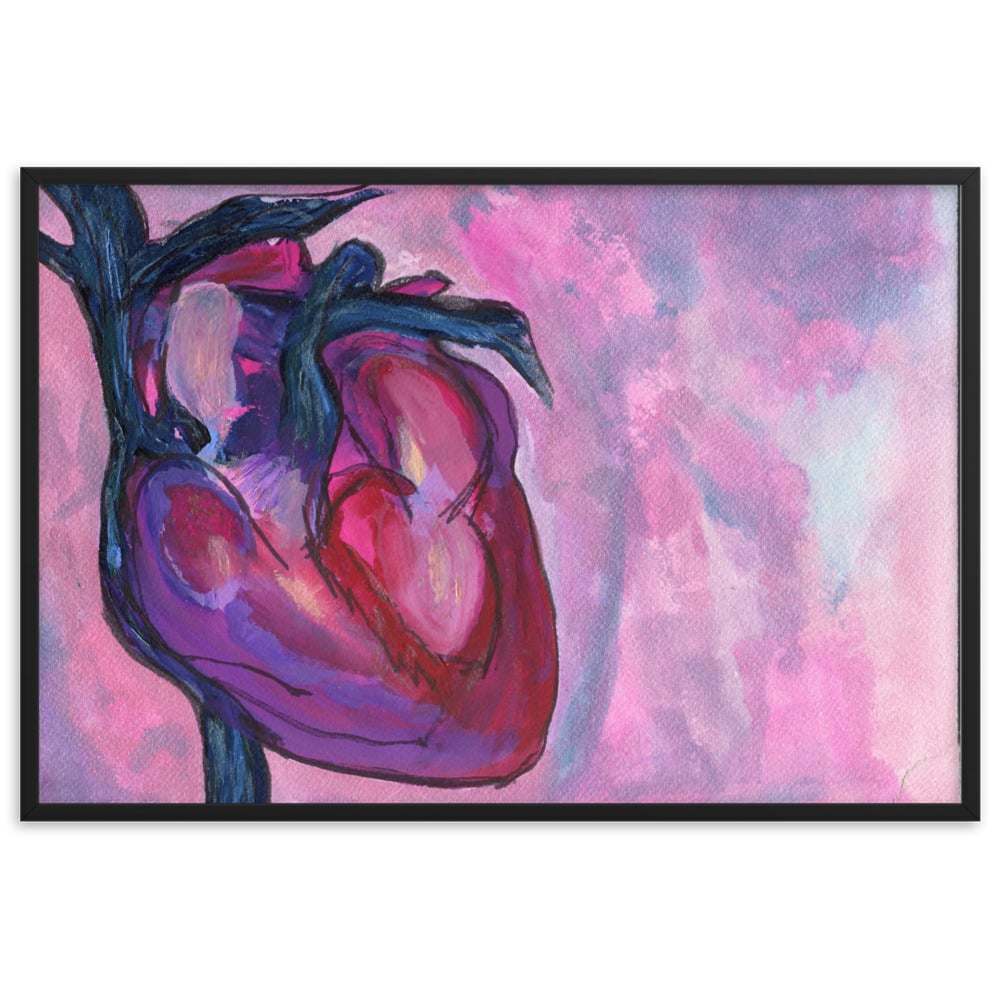 heart framed black