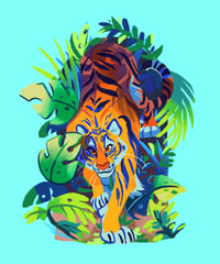 Summer Tiger Sticker