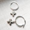 Silver Hoop + Cross Earrings