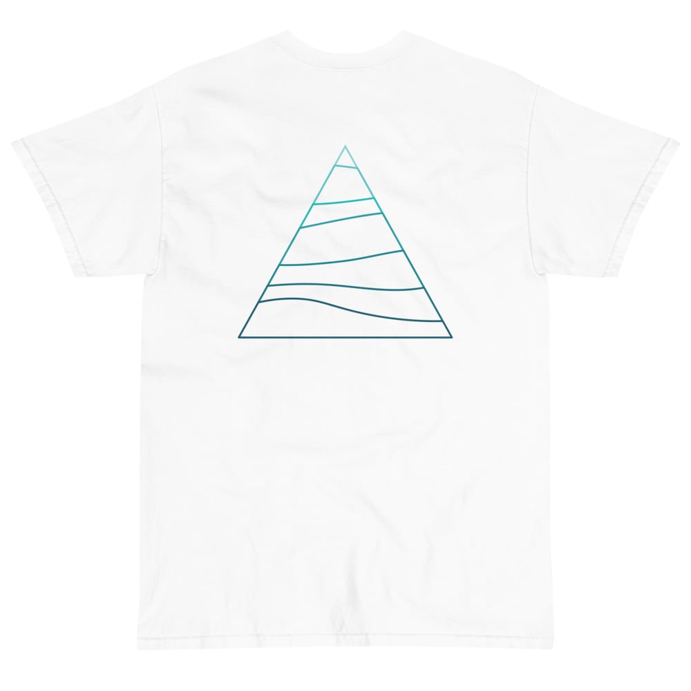 "WAVE PYRAMID" Short Sleeve ANIWAVE T-Shirt (Unisex) - HOLLOW AQUA (WHITE) 