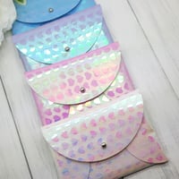 Image 1 of Metallic Heart Pouch Purse -  4 Colours 
