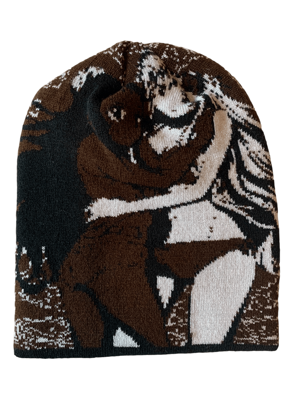 SEEING UNITY BROWN PAISLEY KNIT BEANIE