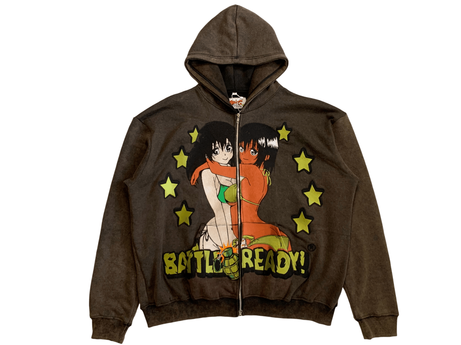 brown zip up hoodie vintage