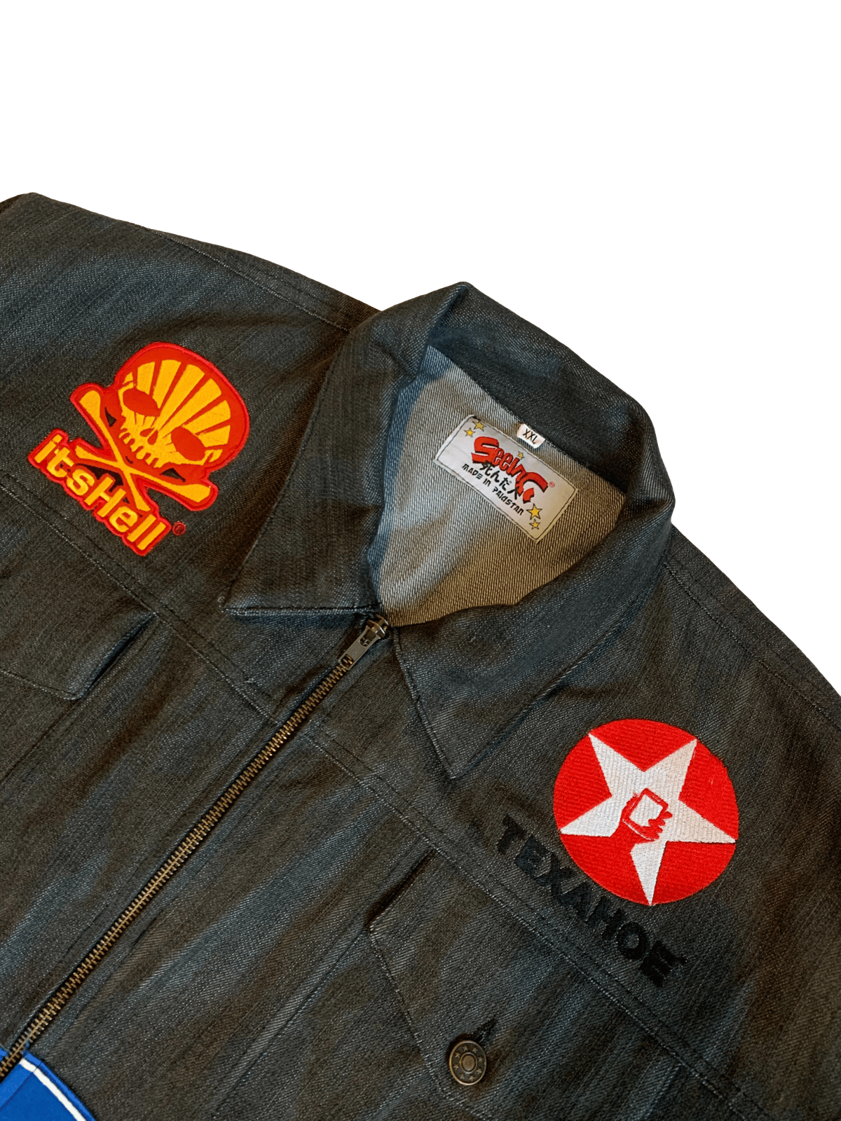 black denim work jacket