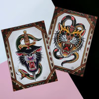 Image 1 of Tiger and panther print set 