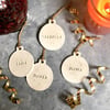Personalised  Name Christmas Bauble, Natural Clay Name Decoration, Handmade Name Tag