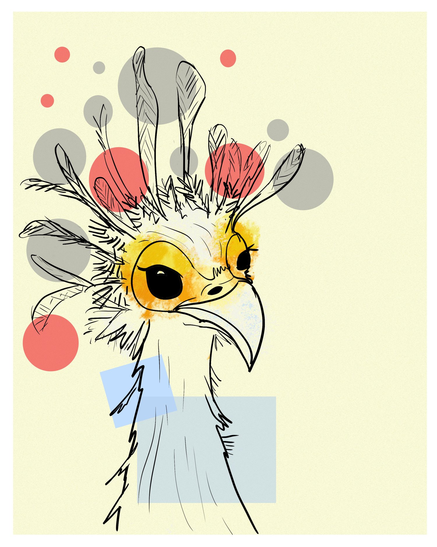 Secretary bird print