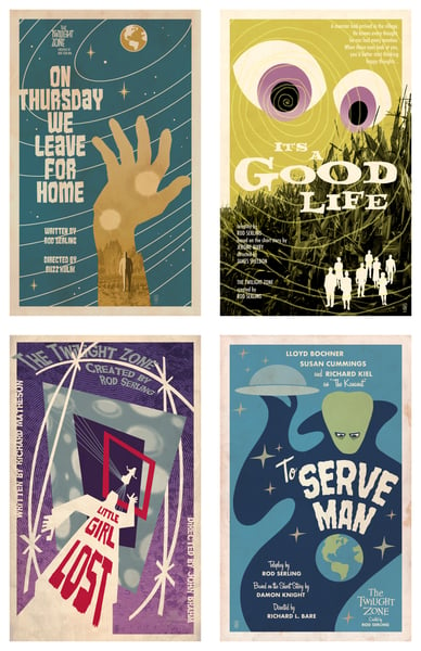 Image of Set of 4 Twilight Zone Mini Prints (you choose!)