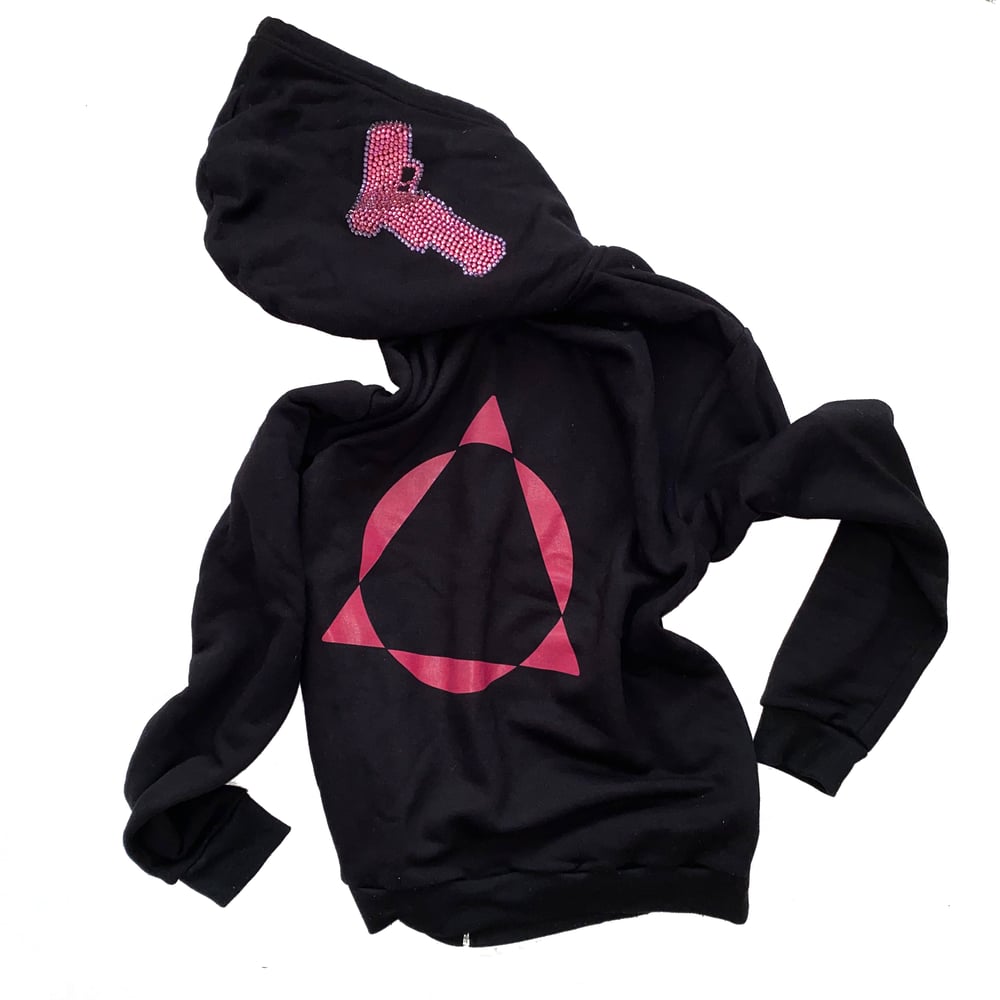 Image of PROTECTION HOODIE PINK LOGO