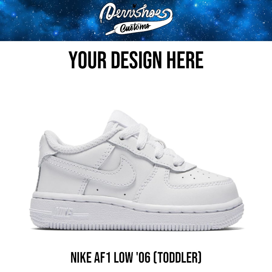 Image of Custom Hand Painted Made To Order Nike Air Force 1 '06 Low Shoes (Toddler)