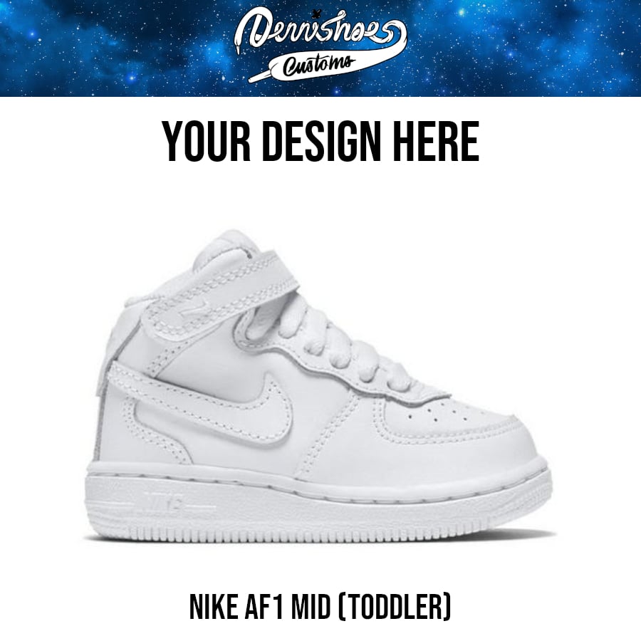 Image of Custom Hand Painted Made To Order Nike Air Force 1 Mid Shoes (Toddler)