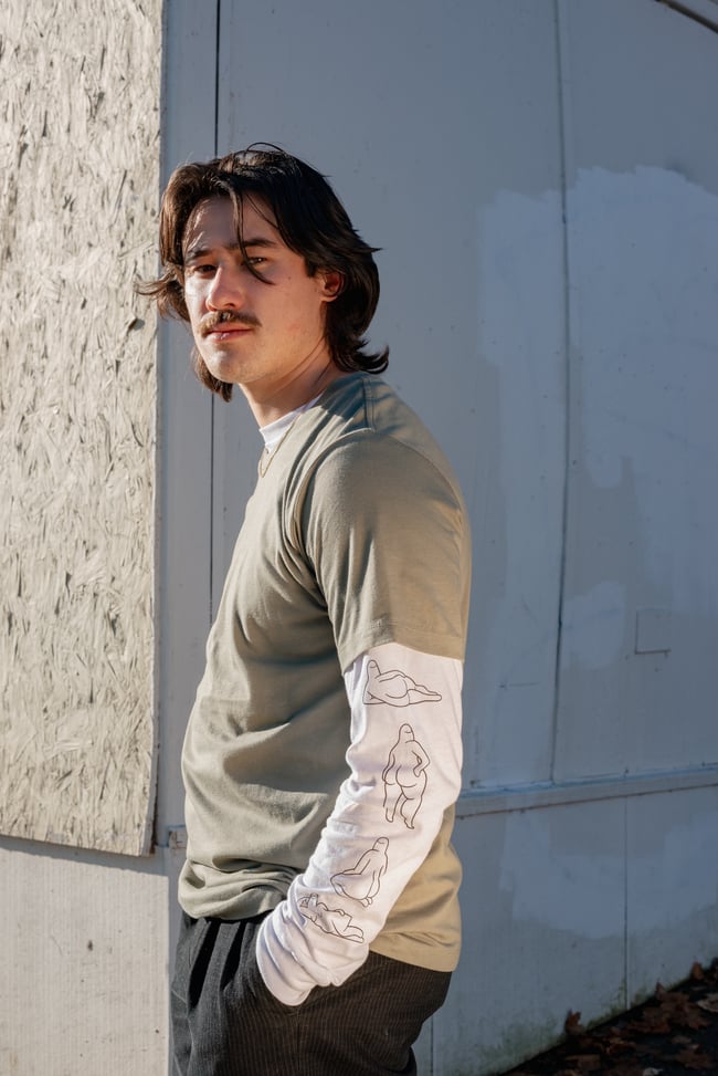 White Long Sleeve Blob Babe Tee