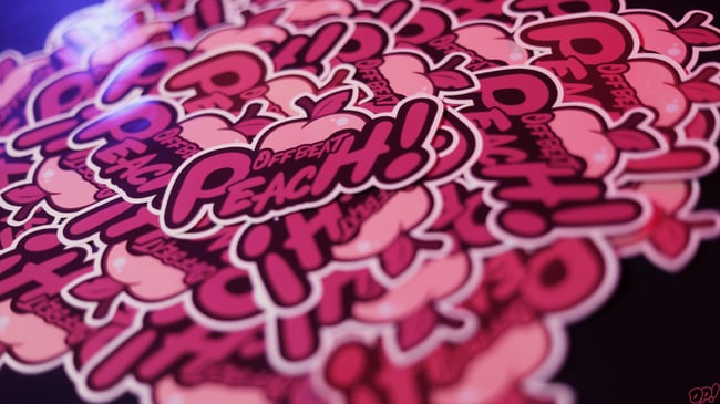 Offbeat Peach! Sticker