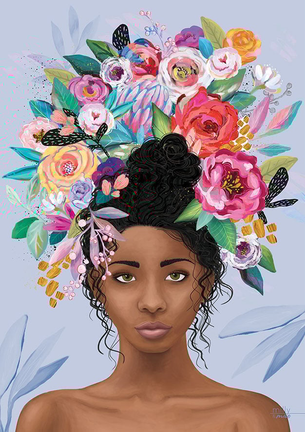 Nylah Cornflower Blue - Art Print