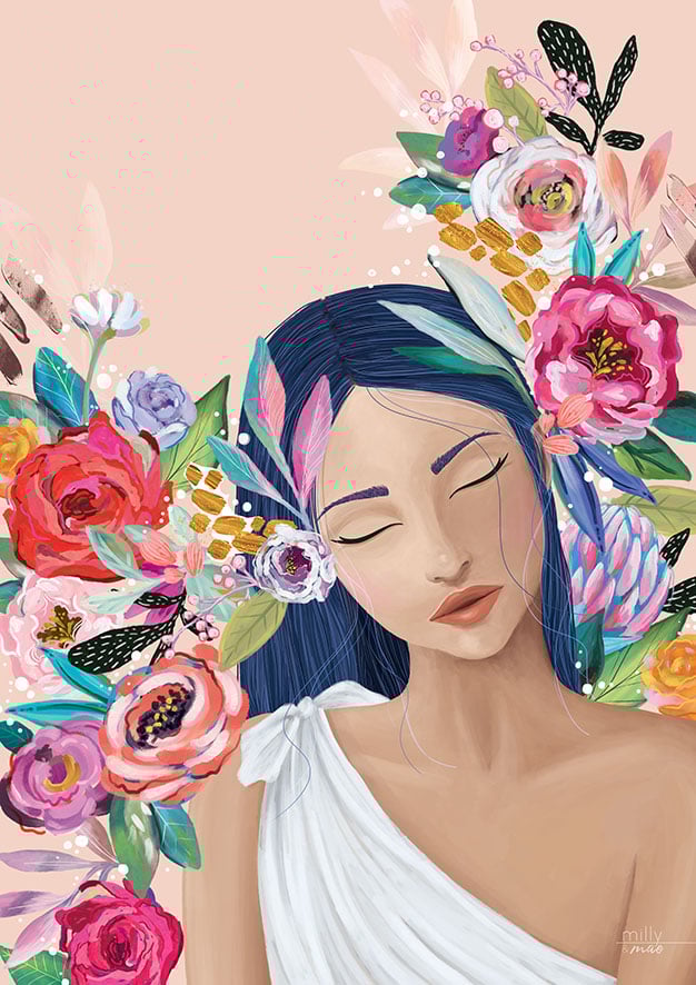 Aurelia Peach - Art Print