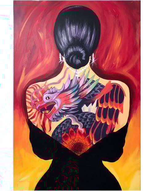 Image of Hidden Dragons (Acrylic Painting)