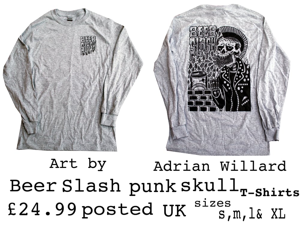 Image of Beer Slash "Punk Skull" Long Sleeve T-shirt