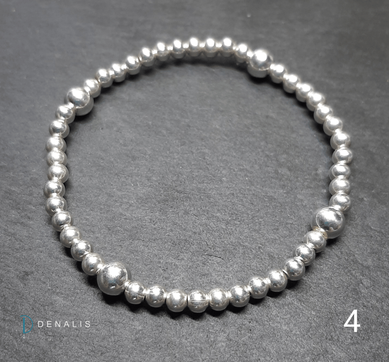 Esme sterling silver round and flat bead bracelets Image 5