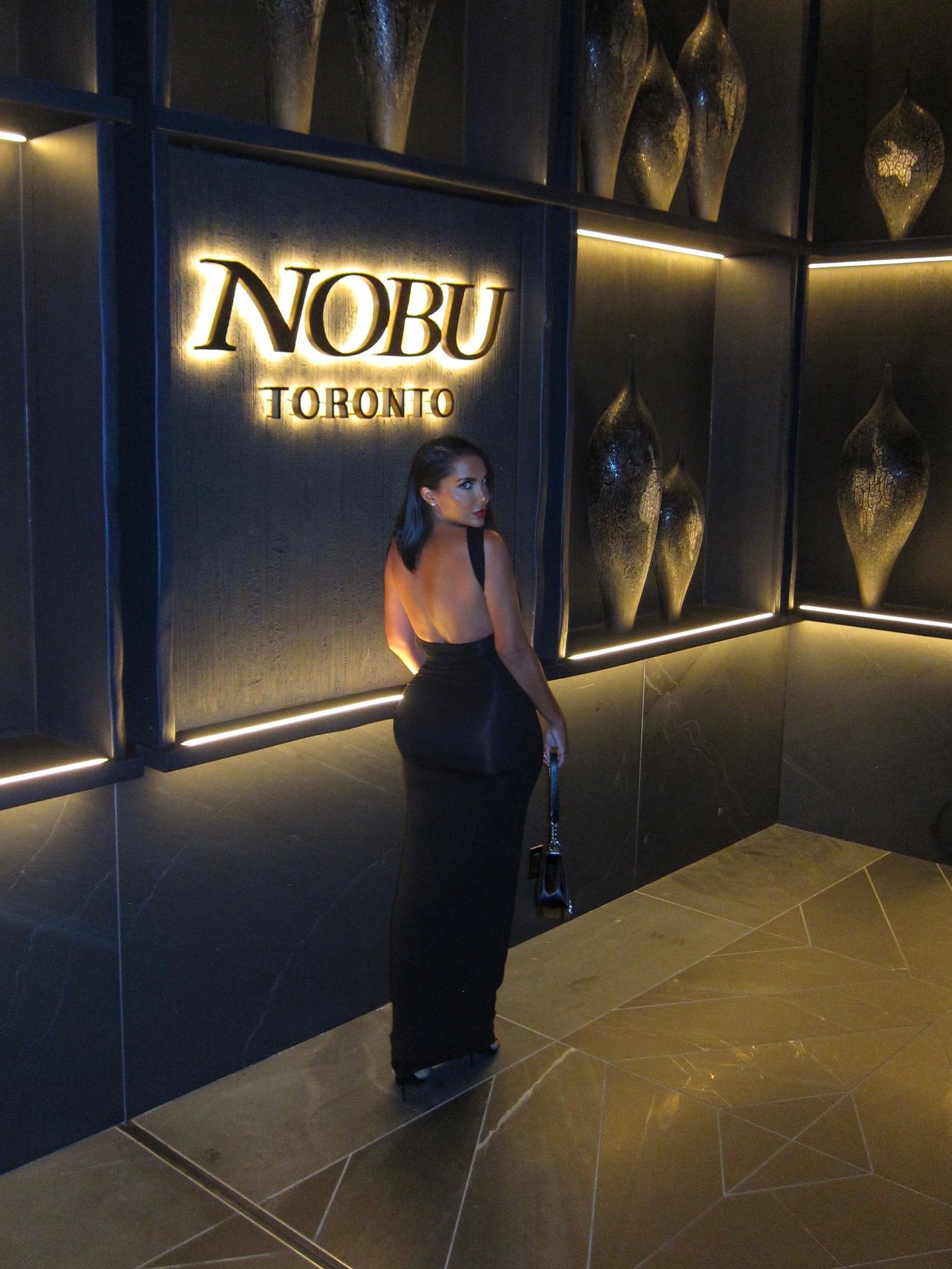 Image of BLACK SUPER SOFT CROP TOP & MAXI SKIRT SET (S)