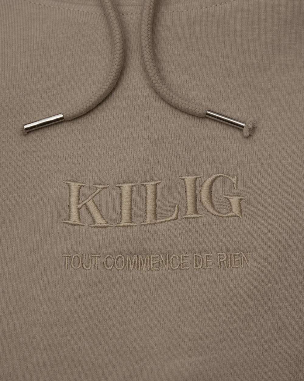 Image of HOODIE SABLE - TOUT COMMENCE DE RIEN