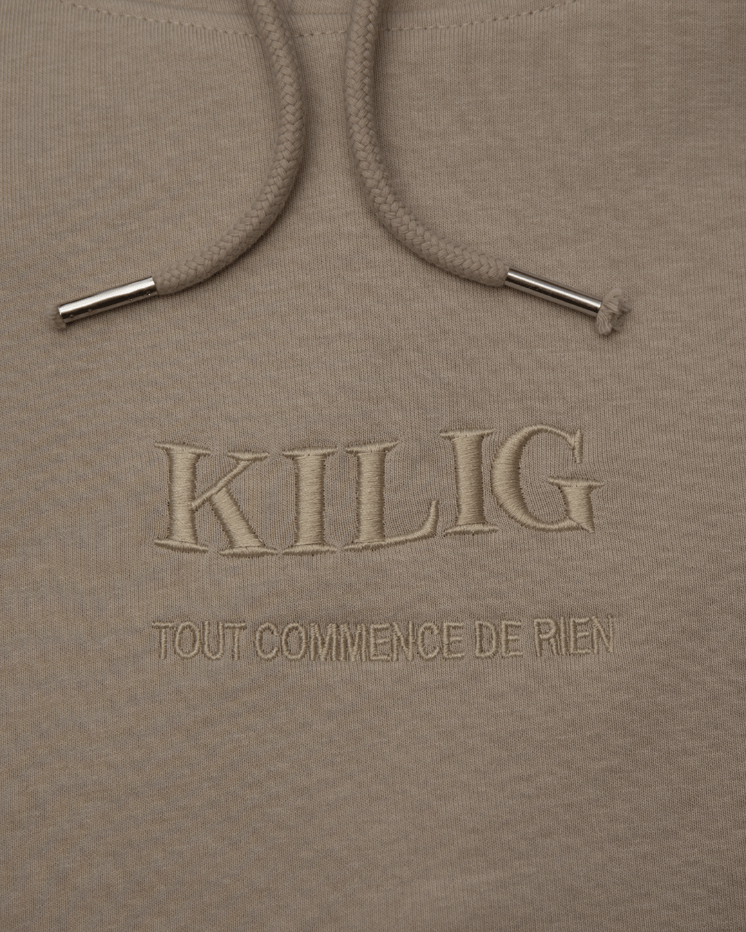Image of HOODIE SABLE - TOUT COMMENCE DE RIEN