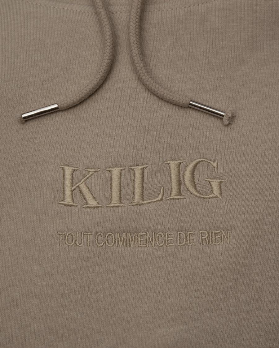 Image of HOODIE SABLE - TOUT COMMENCE DE RIEN