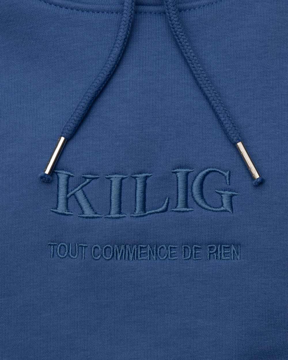 Image of HOODIE BLEU - TOUT COMMENCE DE RIEN