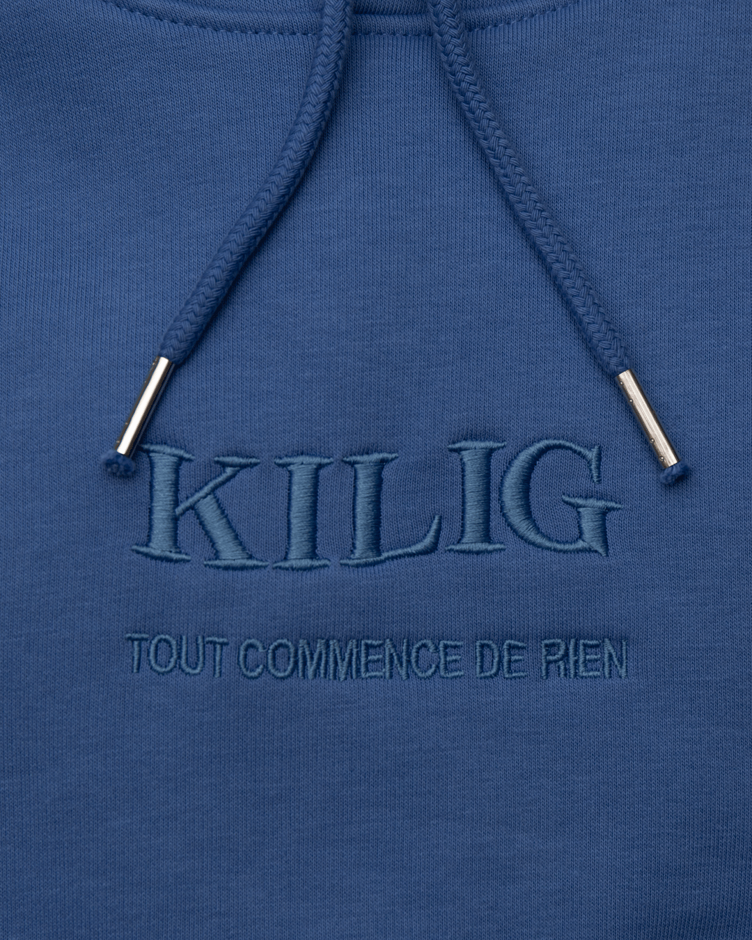Image of HOODIE BLEU - TOUT COMMENCE DE RIEN