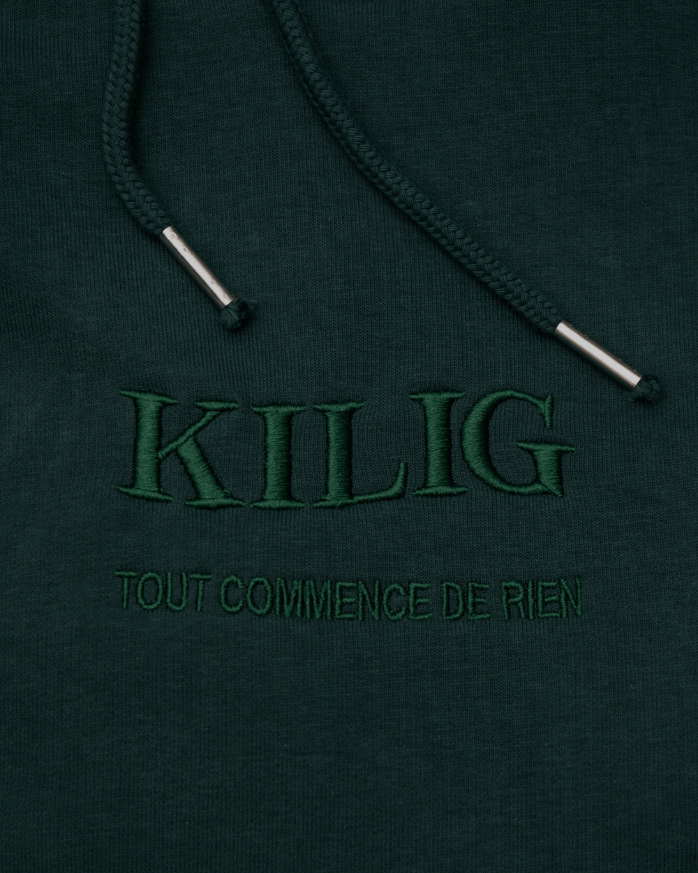 Image of HOODIE VERT - TOUT COMMENCE DE RIEN