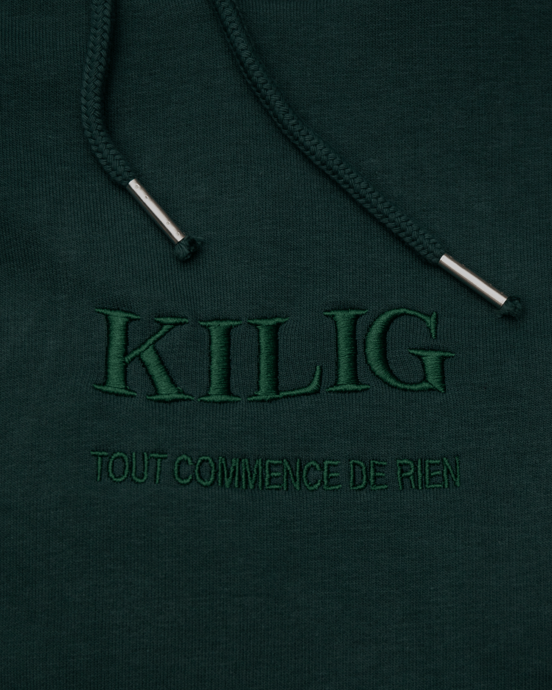 Image of HOODIE VERT - TOUT COMMENCE DE RIEN